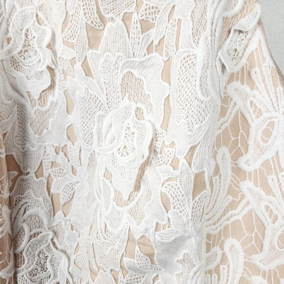 English Factory Floral Lace Mini Dress Size M Cream Nude - Picture 6 of 11